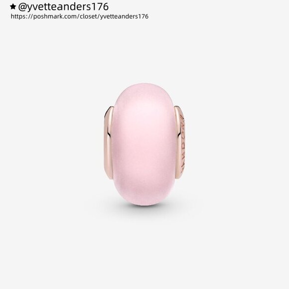 Pandora Matte Pink Murano Glass Charm - Picture 3 of 6